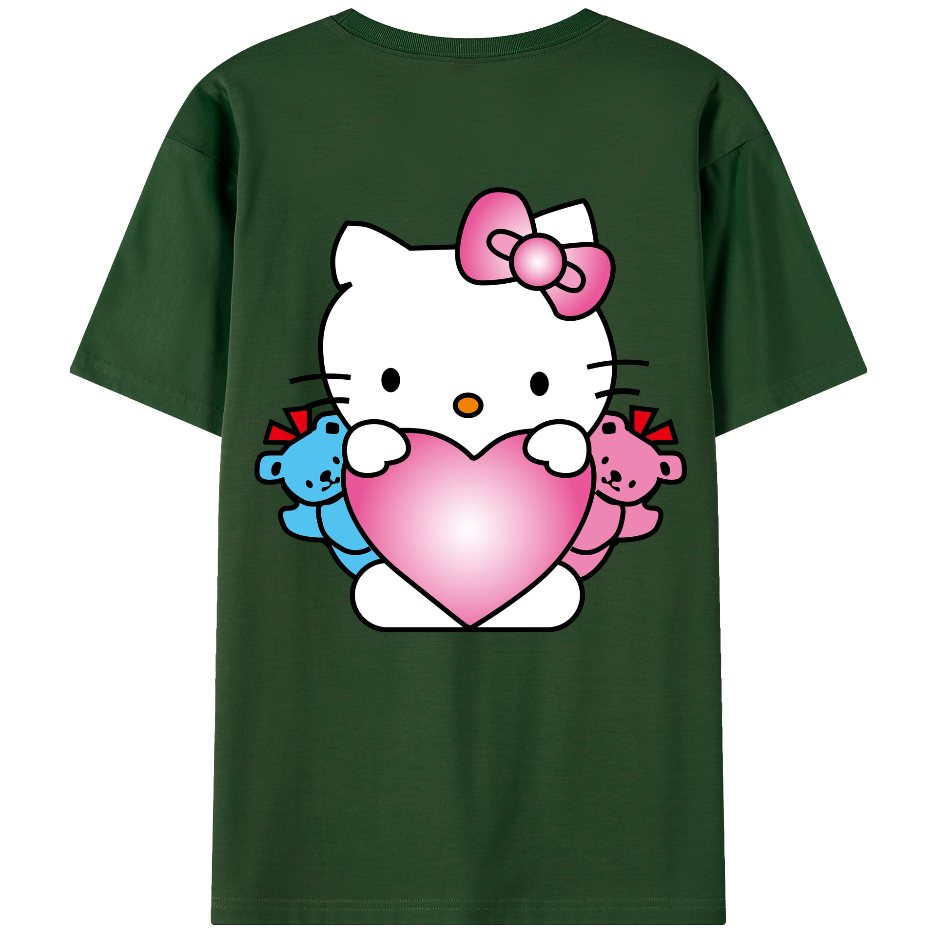 （画像用） Hello Kitty ハローキティ 綿100％半袖Tシャツ（背面プリント）